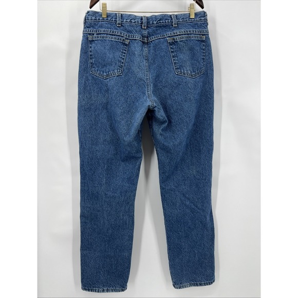 Vintage 90's LL Bean 37x34 Flannel Lined Heavy Denim Jeans Classic Fit USA - Picture 2 of 8